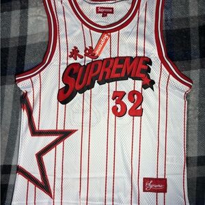 Supreme Red and White Star Jersey